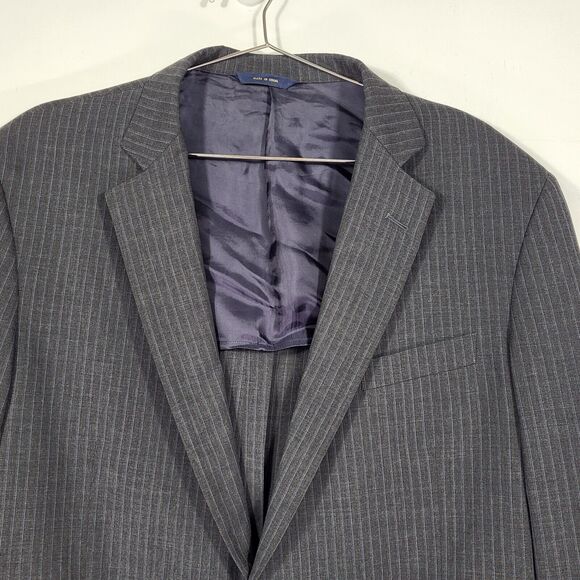 Brooks Brothers Fitzgerald Men's 46R Brooks Cool Grey Striped Jacket Sport Coat - Picture 2 of 15